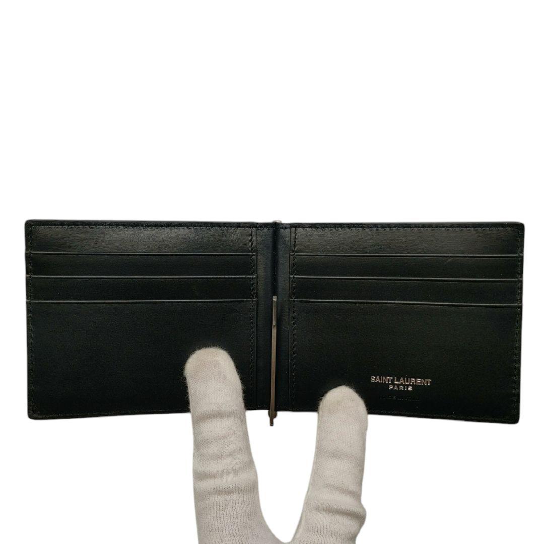 サンローラン　マネークリップ　カサンドラ　ブラック　シルバー金具