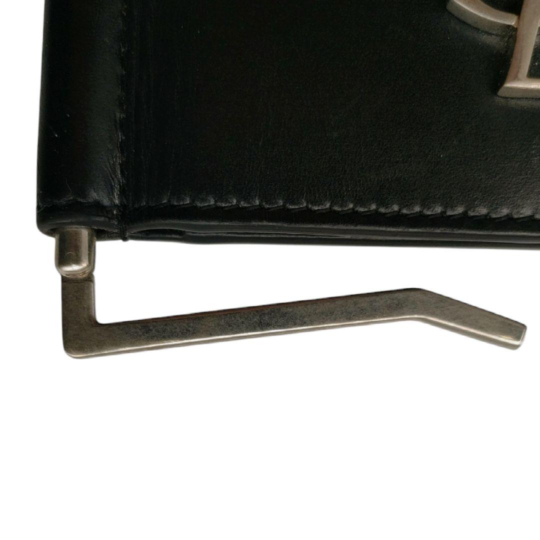 サンローラン　マネークリップ　カサンドラ　ブラック　シルバー金具