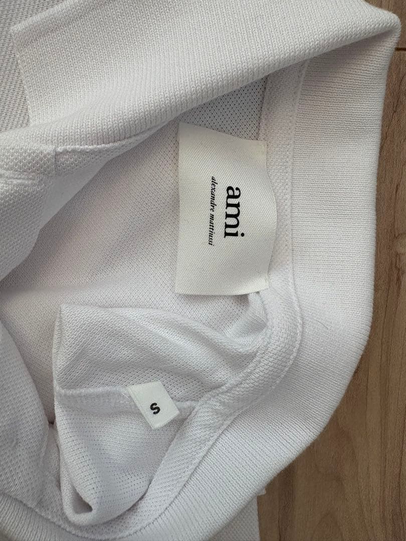 【新品未使用】Ami Paris ホワイト ポロシャツ ハートマーク