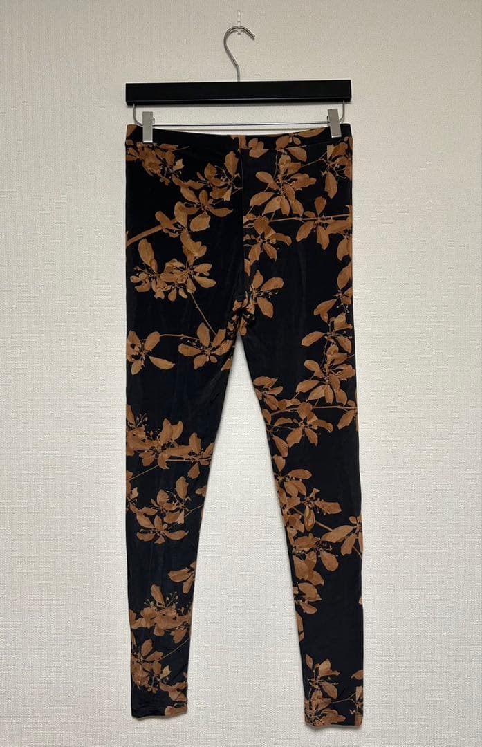 DRIES VAN NOTEN/花柄レギンス/size M/ブラック×ブラウン