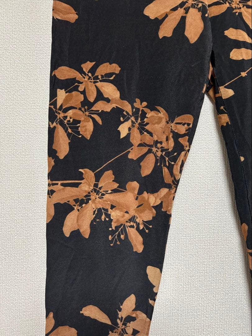 DRIES VAN NOTEN/花柄レギンス/size M/ブラック×ブラウン