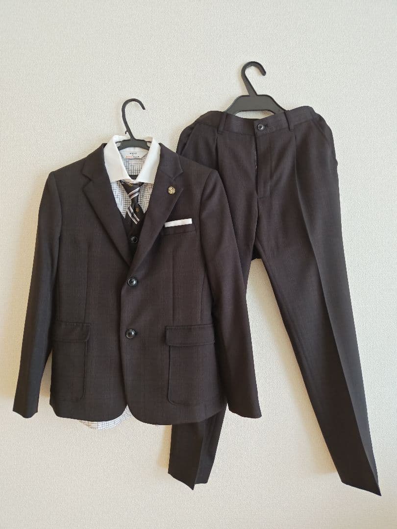 ブラウン チェック柄 スーツ6点セット　BEAMS　160cm
