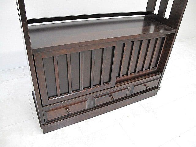 美品　北海道民芸家具 樺無垢材茶棚　 　茶タンス/茶箪笥/食器棚/サイドボード