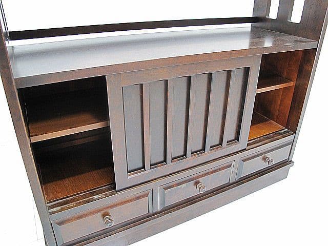 美品　北海道民芸家具 樺無垢材茶棚　 　茶タンス/茶箪笥/食器棚/サイドボード