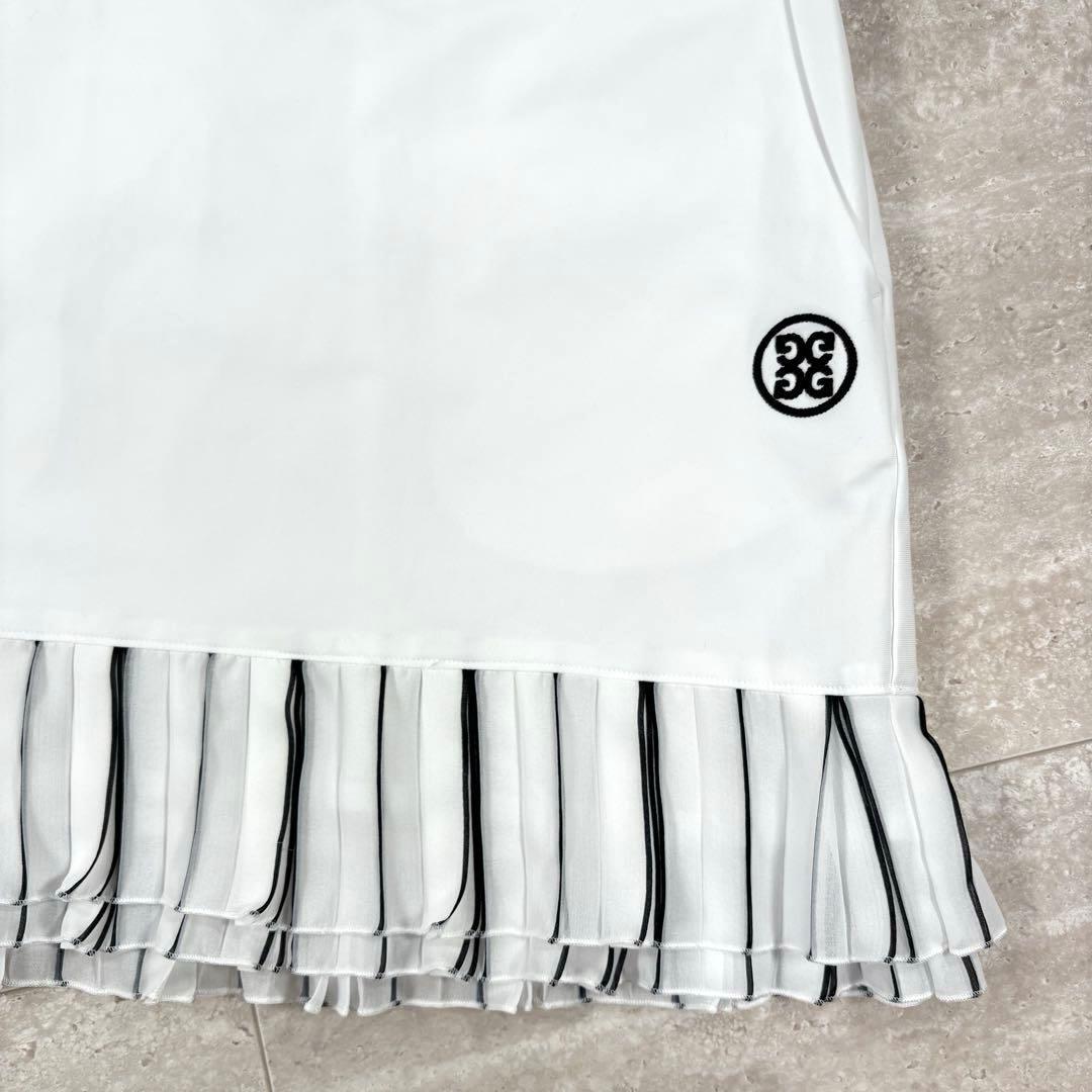 ジーフォア　G/FORE スカート　ロゴ刺繍　裾フリル　裾シフォン　38 M