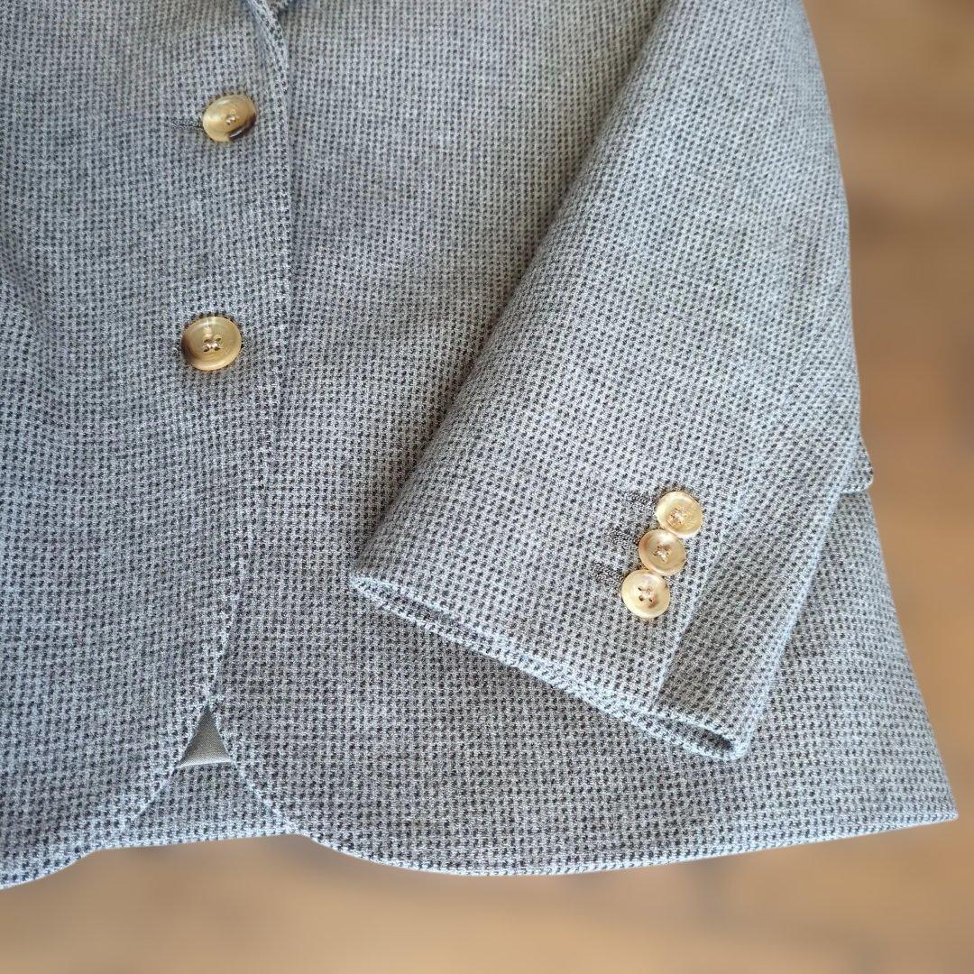 マーガレットハウエル　茶×グレー チェック柄 テーラードジャケット