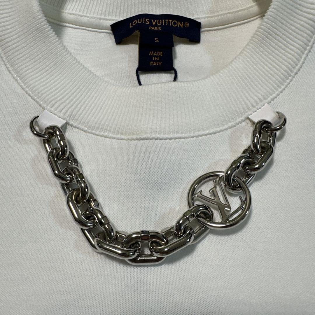 ルイヴィトン LVチェーン スナップスリーブクロップトップ Tシャツ S