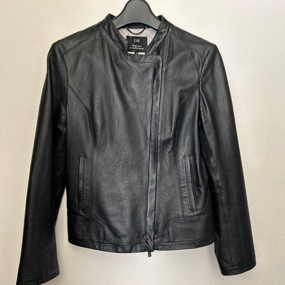 23区 本革　黒 レザージャケット 38