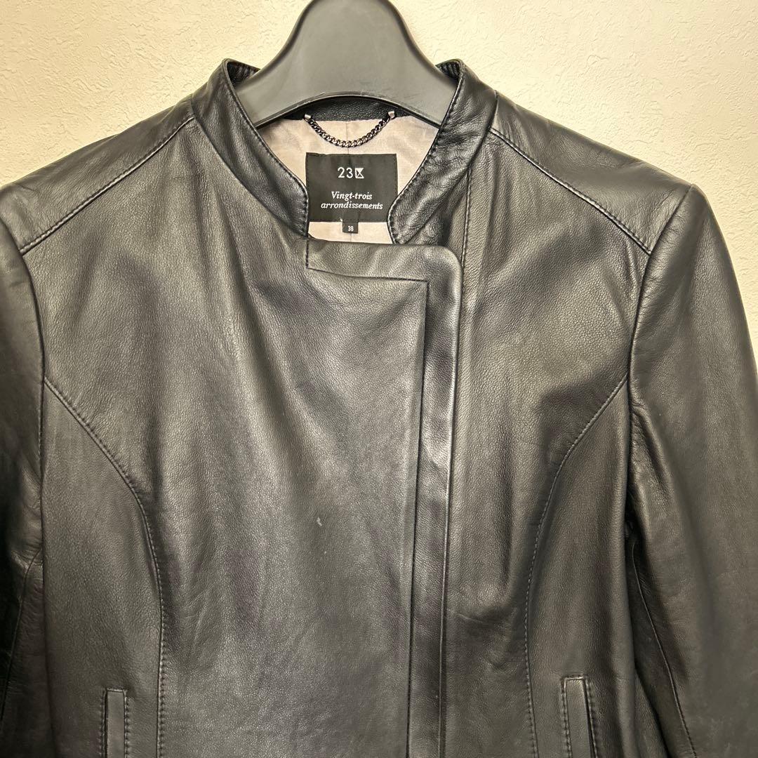 23区 本革　黒 レザージャケット 38