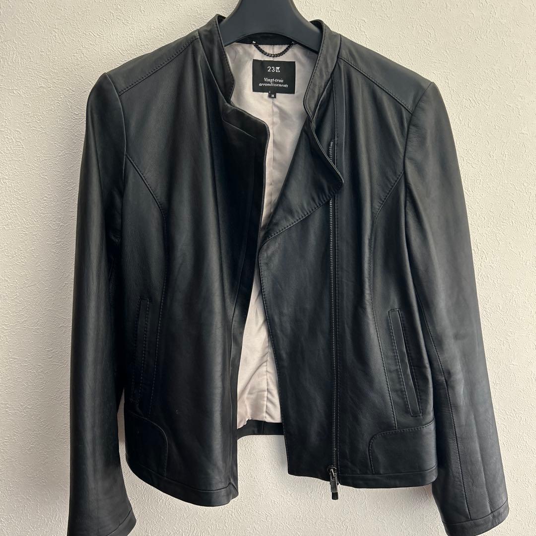 23区 本革　黒 レザージャケット 38