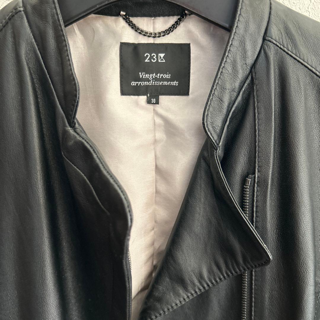 23区 本革　黒 レザージャケット 38