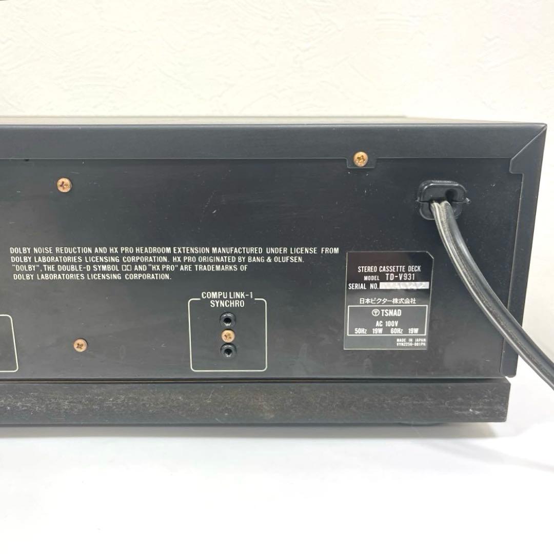 【激レア】Victor TD-V931ステレオカセットデッキ リモコン有