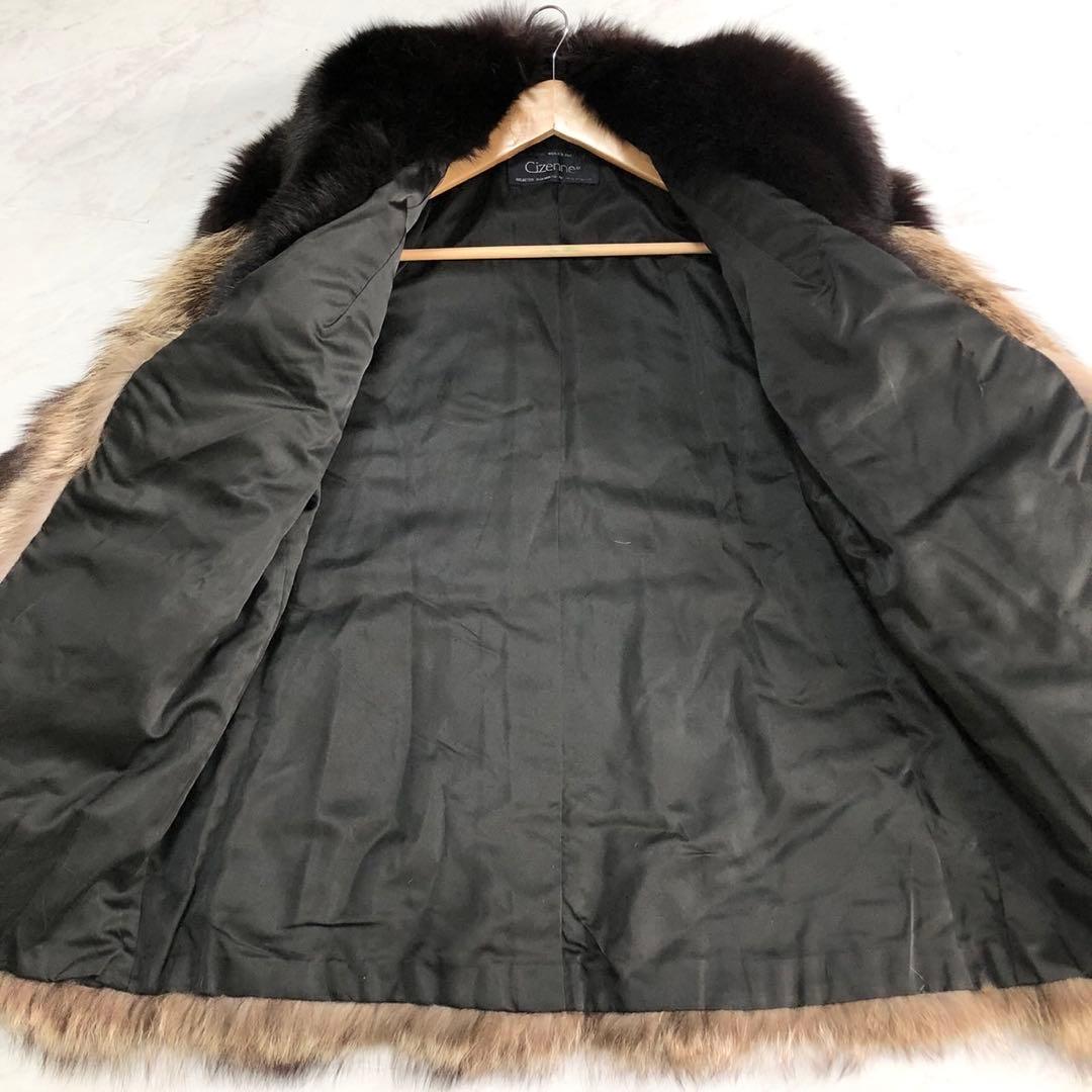 希少✨シルバーフォックス 本毛皮 リアルファーコート デザイン ボリューム◎