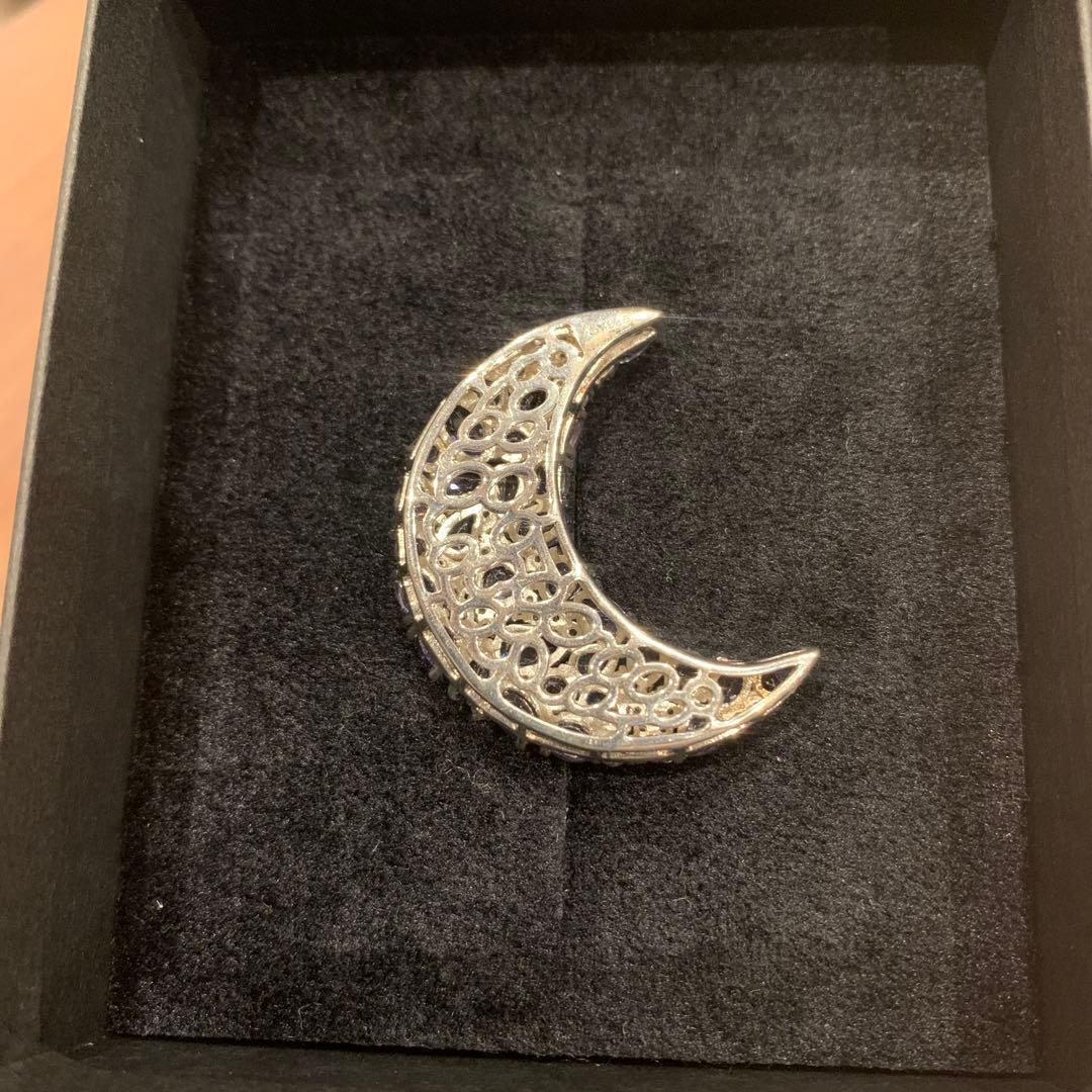 GSTV 天然アルーシャタンザナイトハーフムーンペンダント（シルバー)