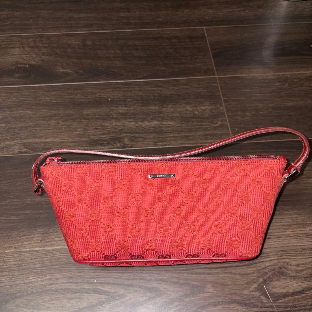 美品 GUCCI グッチ GGキャンバス アクセサリーポーチ ハンドバッグ