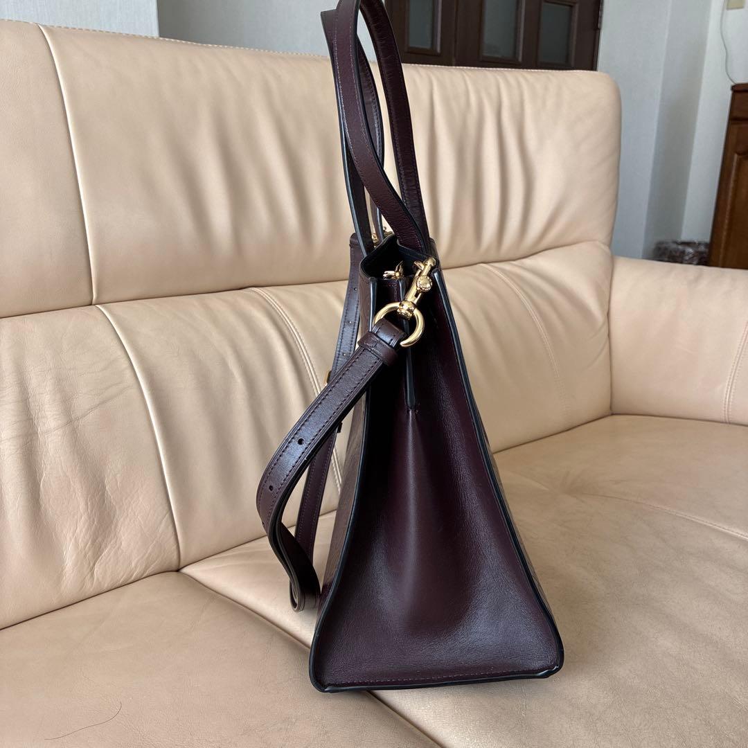 【超レア柄　美品】COACHダークブラウン レザー トートバッグ