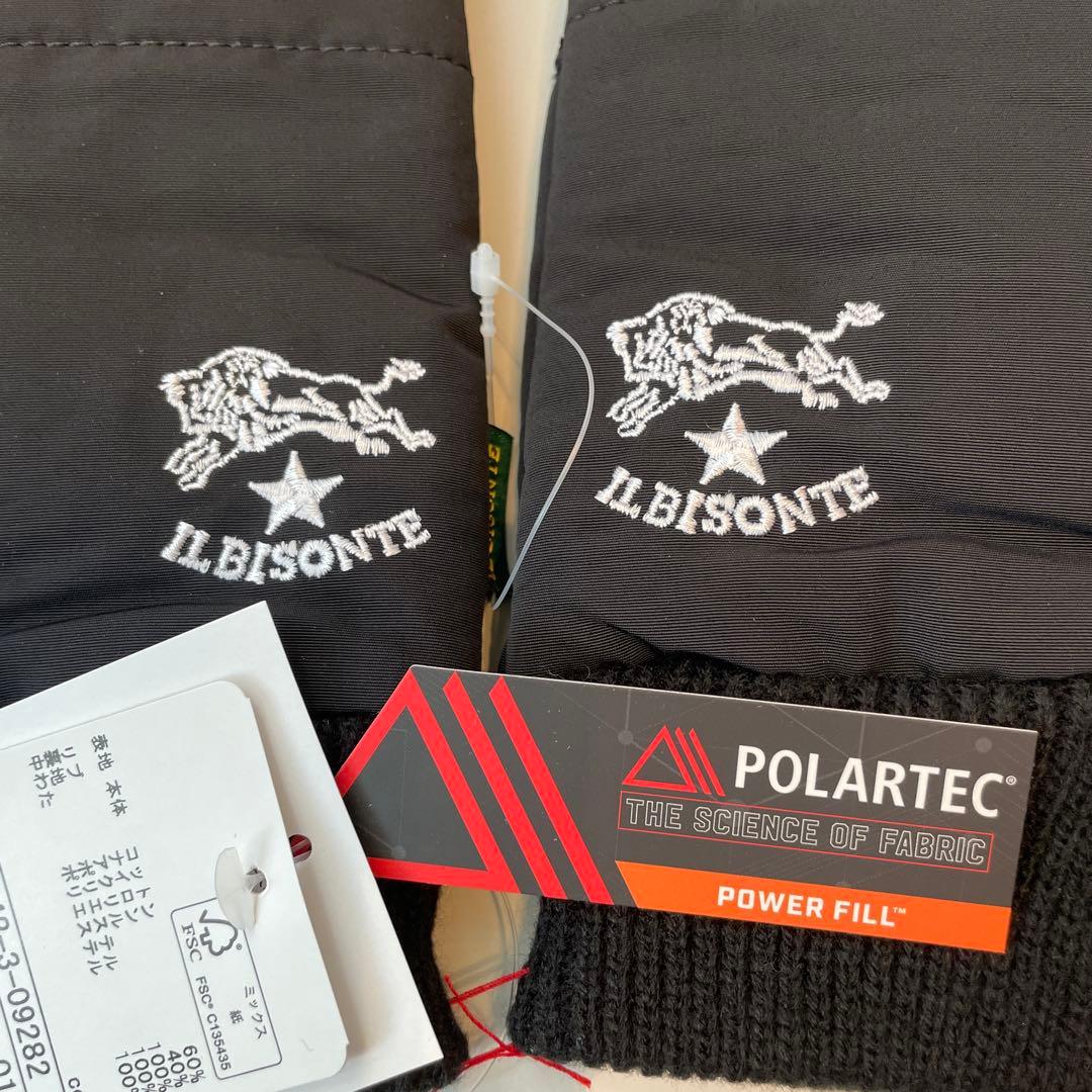 イルビゾンテ　レディース　手袋　ミトン　ブラック　ナイロン製