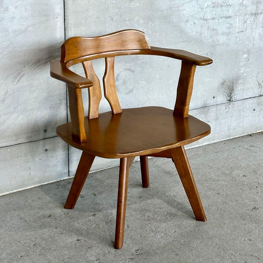 ✦マツダ家具✦ 木製 回転式ダイニングチェア 昭和レトロ 国産ヴィンテージ