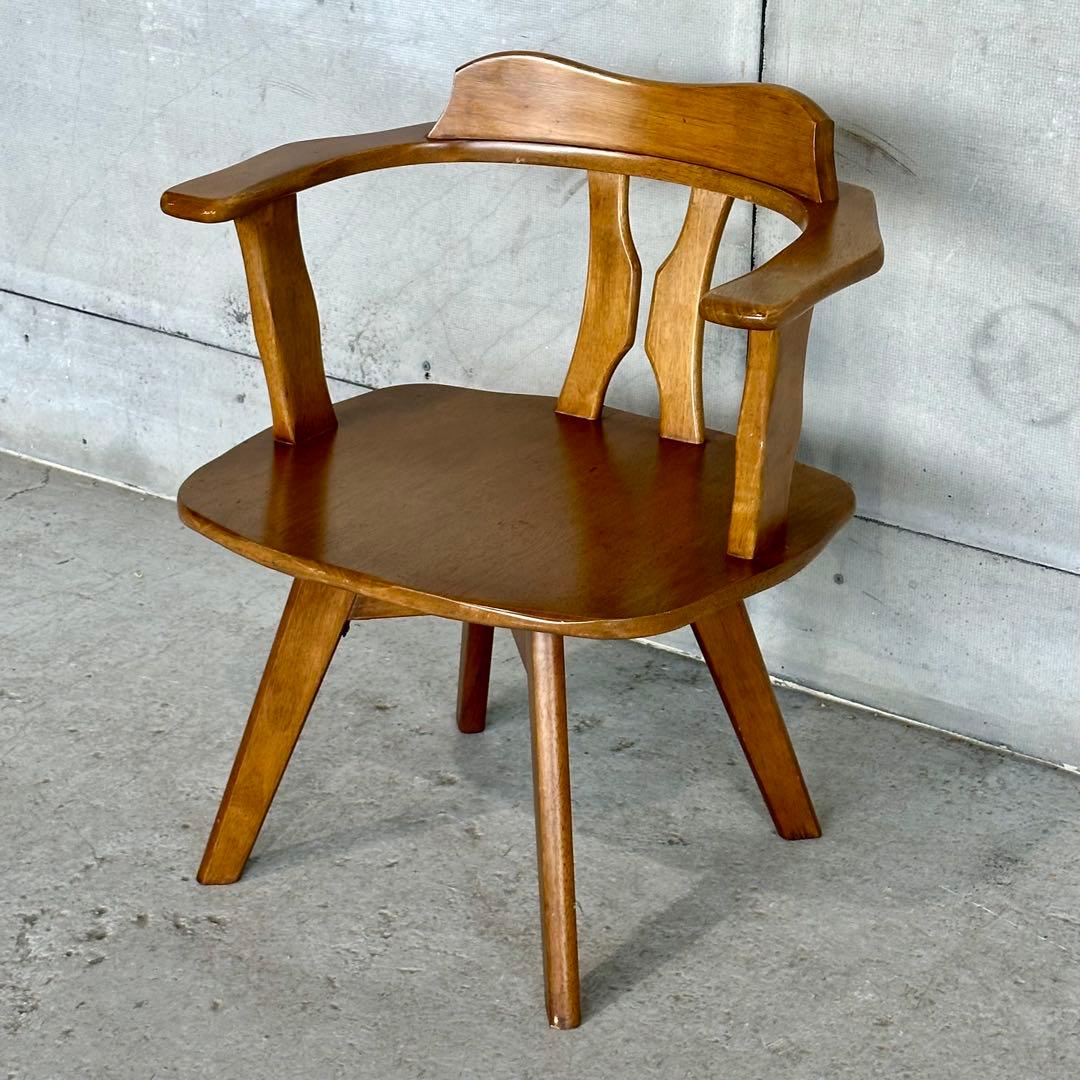 ✦マツダ家具✦ 木製 回転式ダイニングチェア 昭和レトロ 国産ヴィンテージ