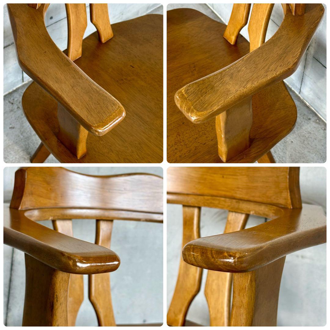 ✦マツダ家具✦ 木製 回転式ダイニングチェア 昭和レトロ 国産ヴィンテージ