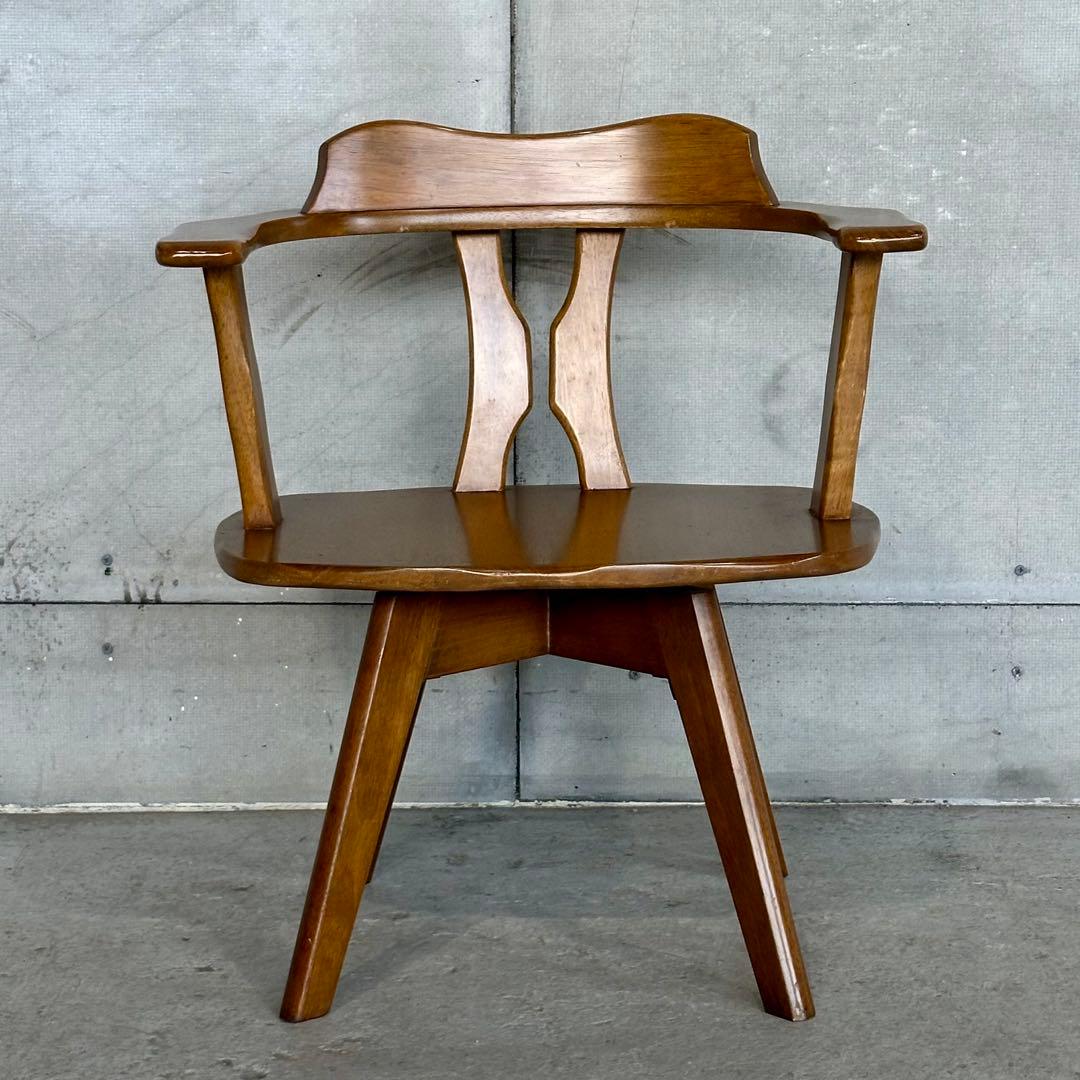 ✦マツダ家具✦ 木製 回転式ダイニングチェア 昭和レトロ 国産ヴィンテージ