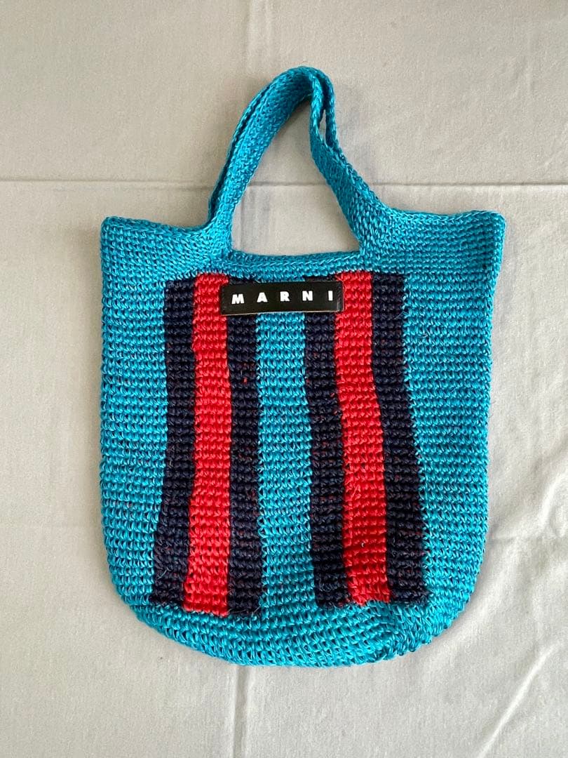 MARNI かごバッグ 青 赤