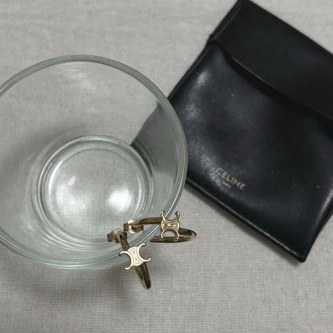 CELINE ゴールドフープピアス 専用ポーチ付き