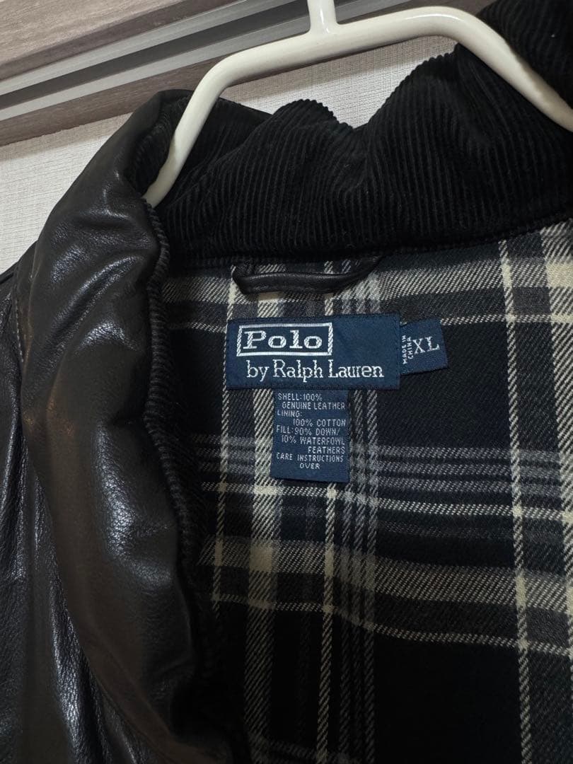 こ*ー様 Ralph Lauren ラルフローレン レザーダウンベスト 黒