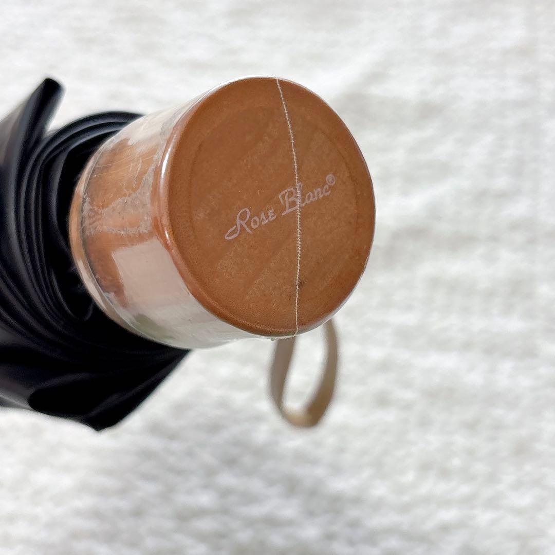 ロサブラン 日傘 3段折 黒 ピンク 完全遮光 折りたたみ 傘袋付き 晴雨兼用