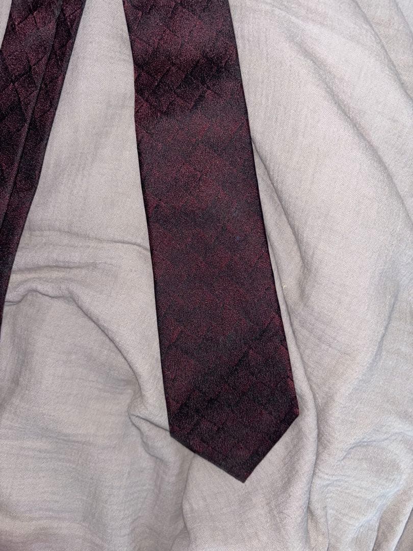 ボッテガヴェネタ　ネクタイ　イントレチャート　ボルドー