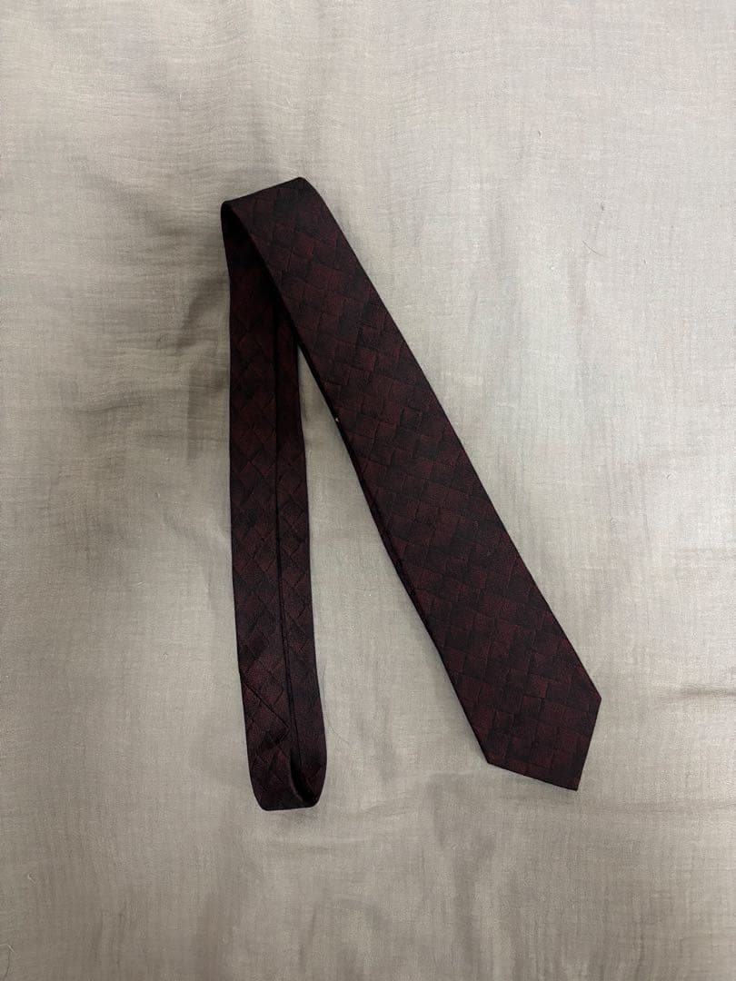 ボッテガヴェネタ　ネクタイ　イントレチャート　ボルドー