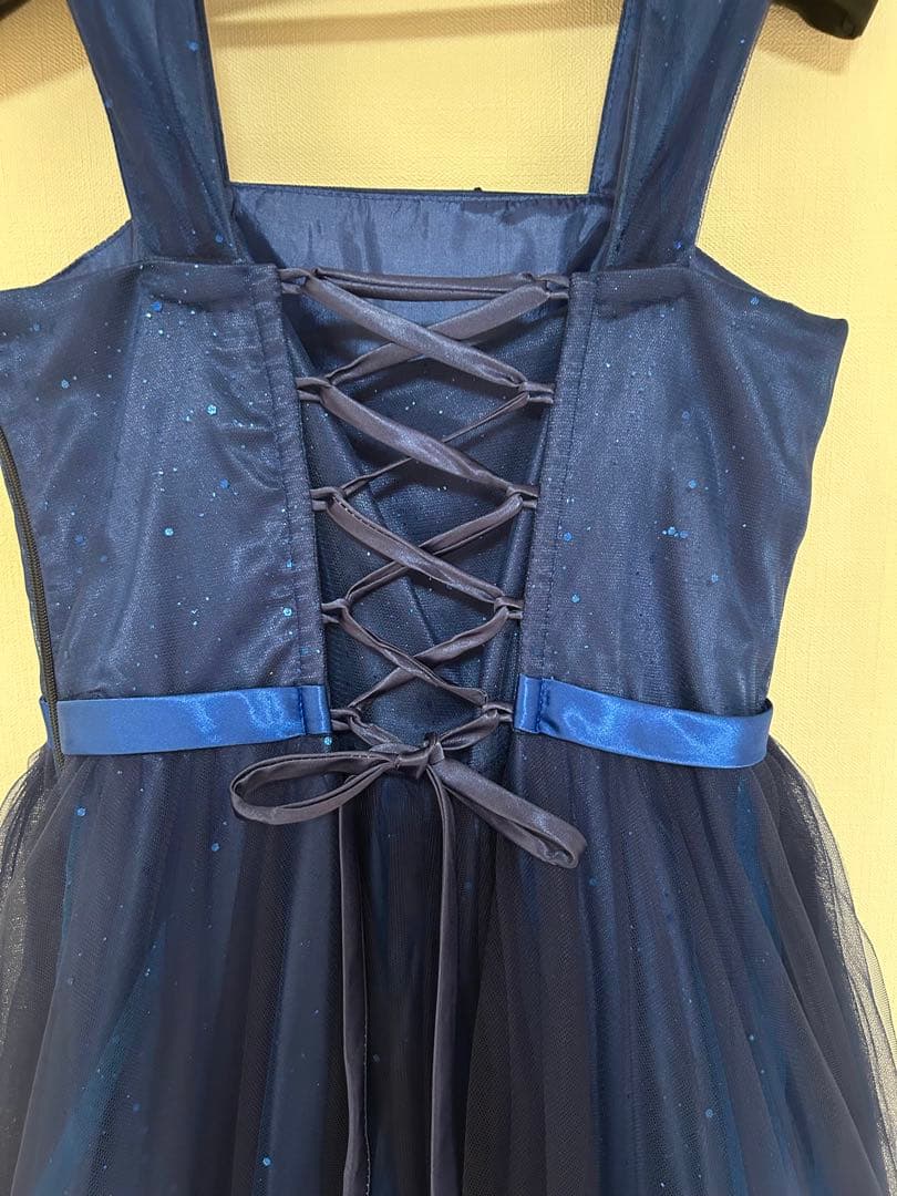 Annabelleジュニアドレス　ブルー花柄刺繍　発表会コンクール150-160