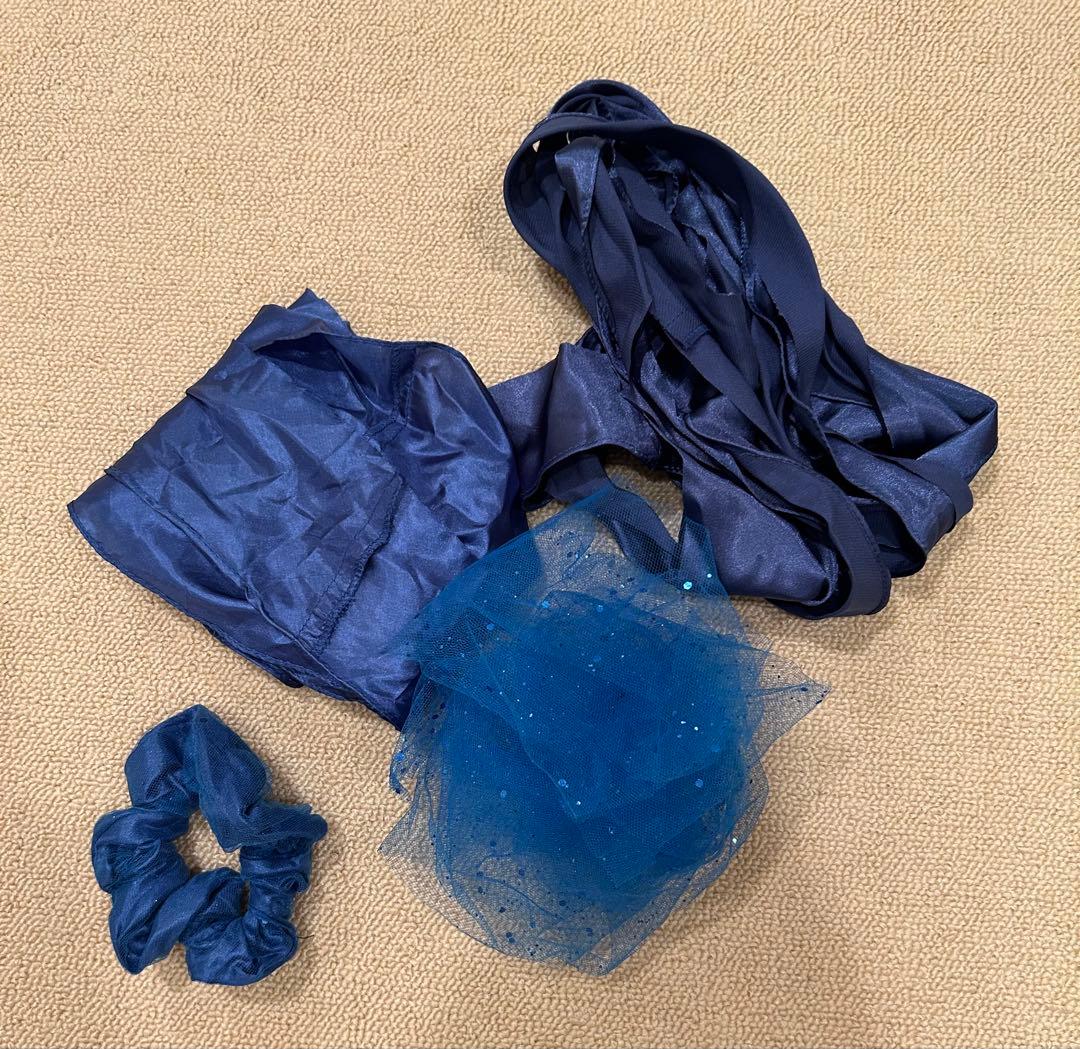 Annabelleジュニアドレス　ブルー花柄刺繍　発表会コンクール150-160