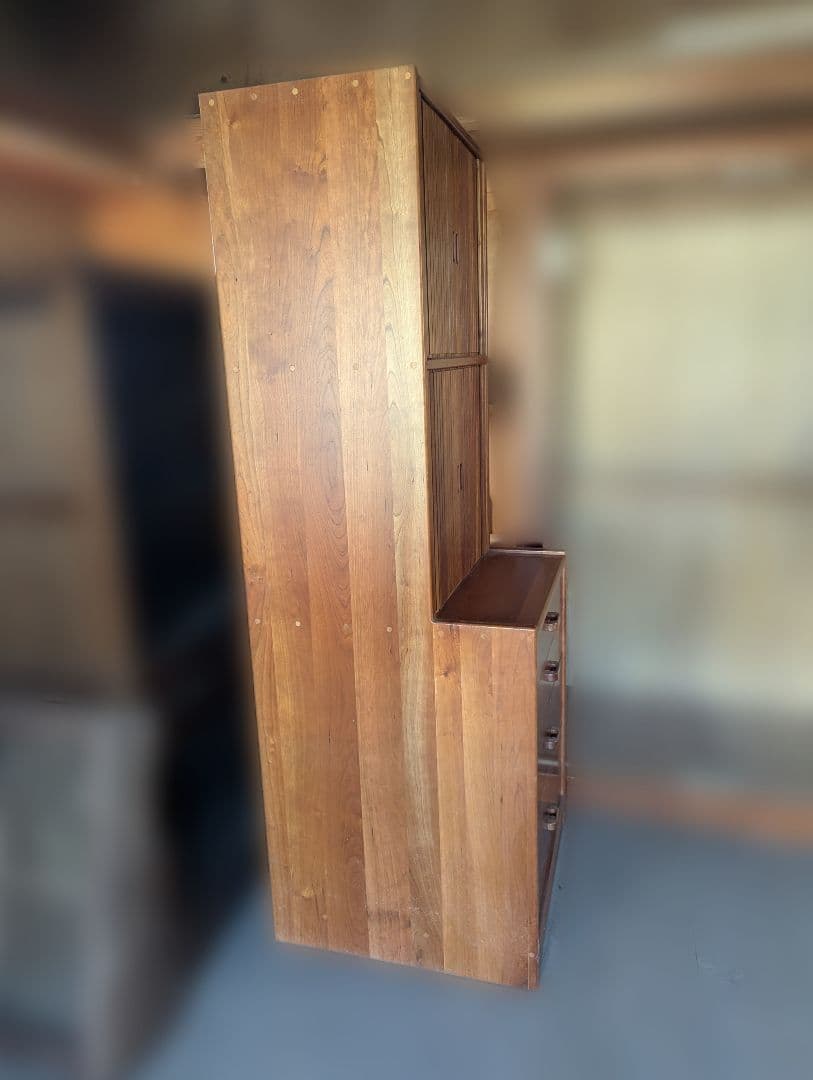 木製スラットデザインタンス　アンティーク　特注品