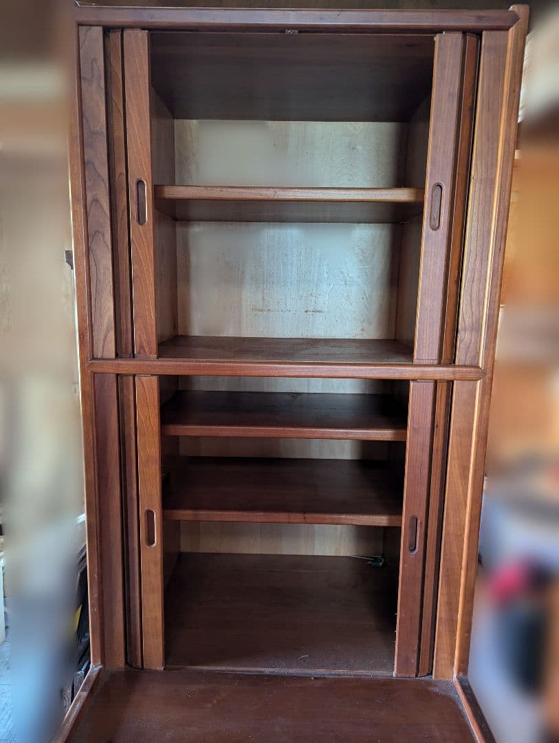 木製スラットデザインタンス　アンティーク　特注品