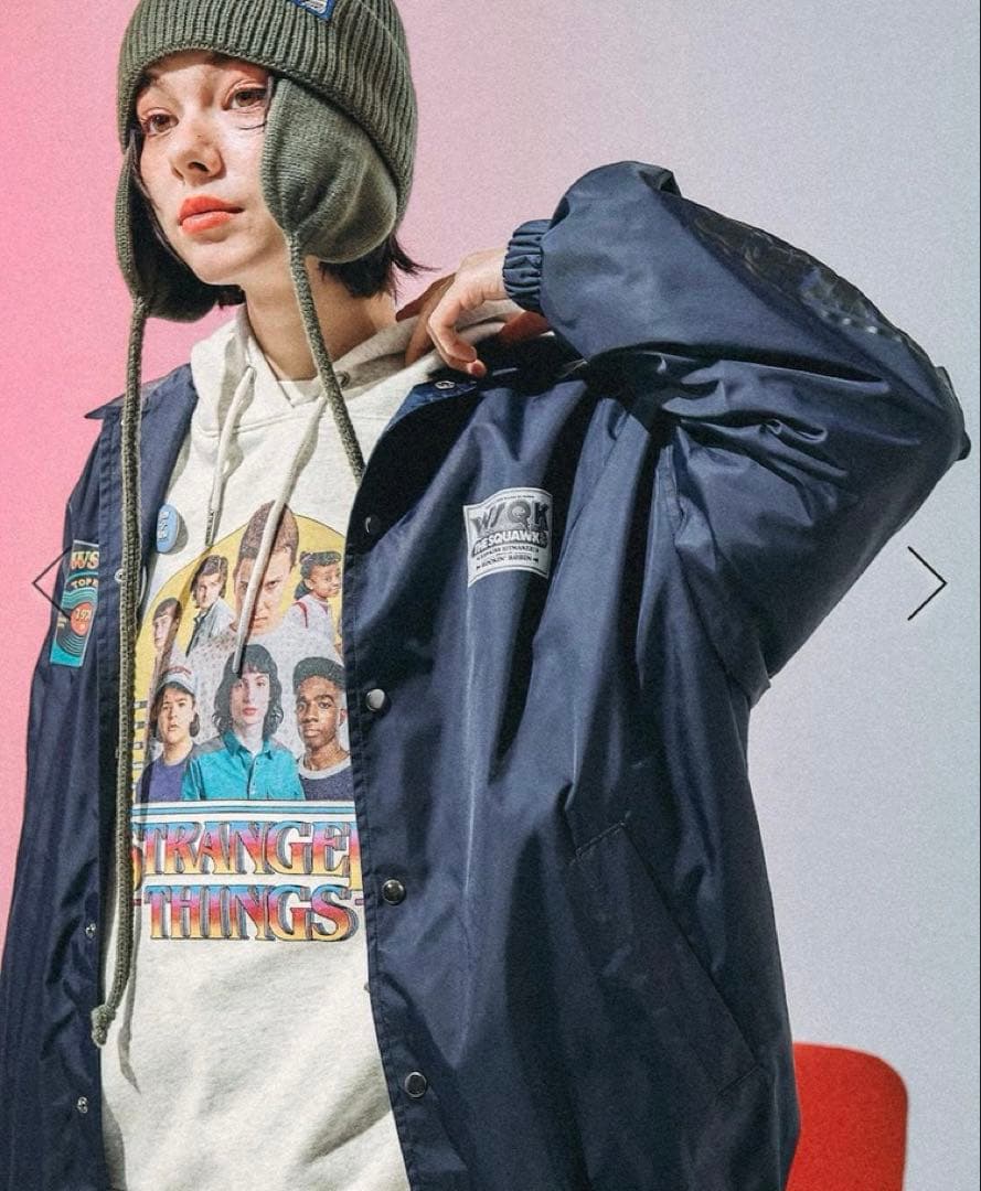 【STRANGER THINGS】ニコアンド コーチジャケット ダークネイビー