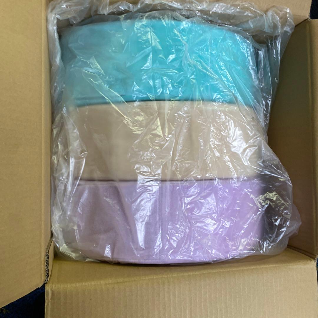 癒し座布団 3個セット 水色 ベージュ 紫