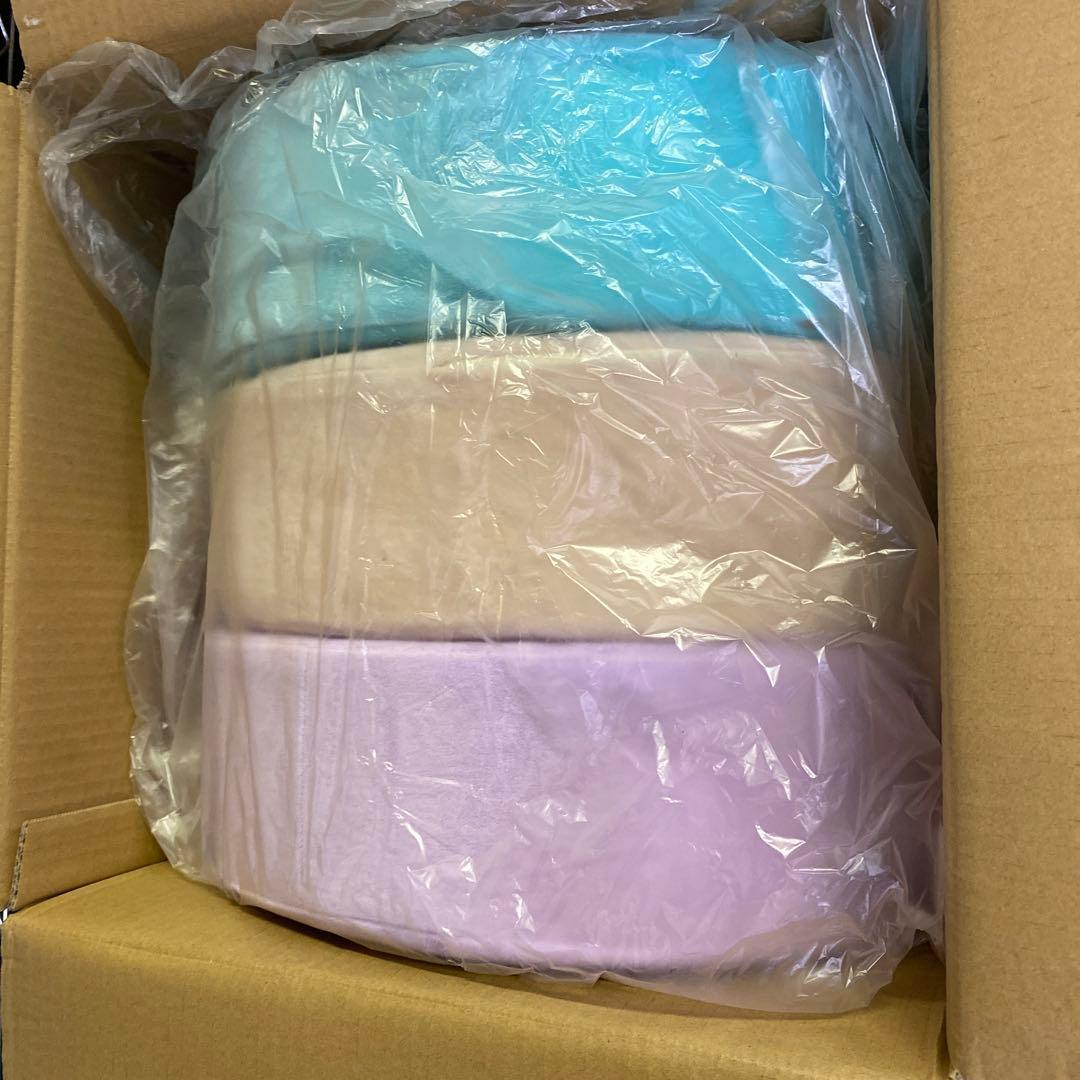 癒し座布団 3個セット 水色 ベージュ 紫