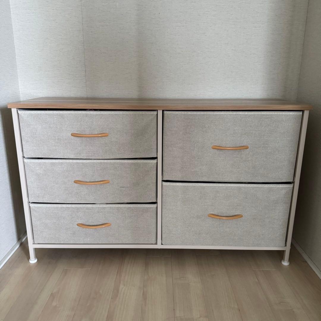 収納チェスト 6段 ベージュ 木目調