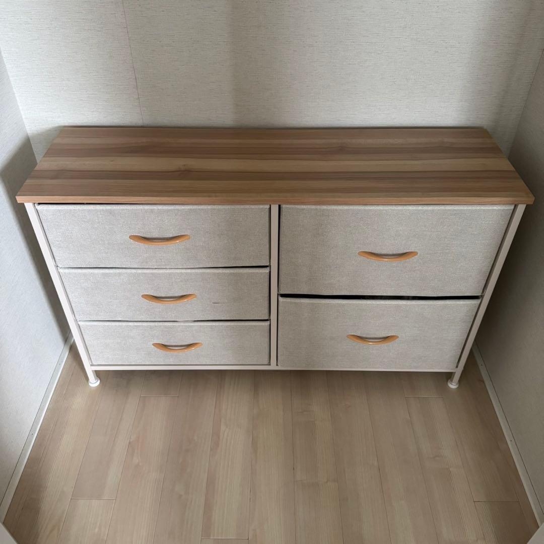 収納チェスト 6段 ベージュ 木目調