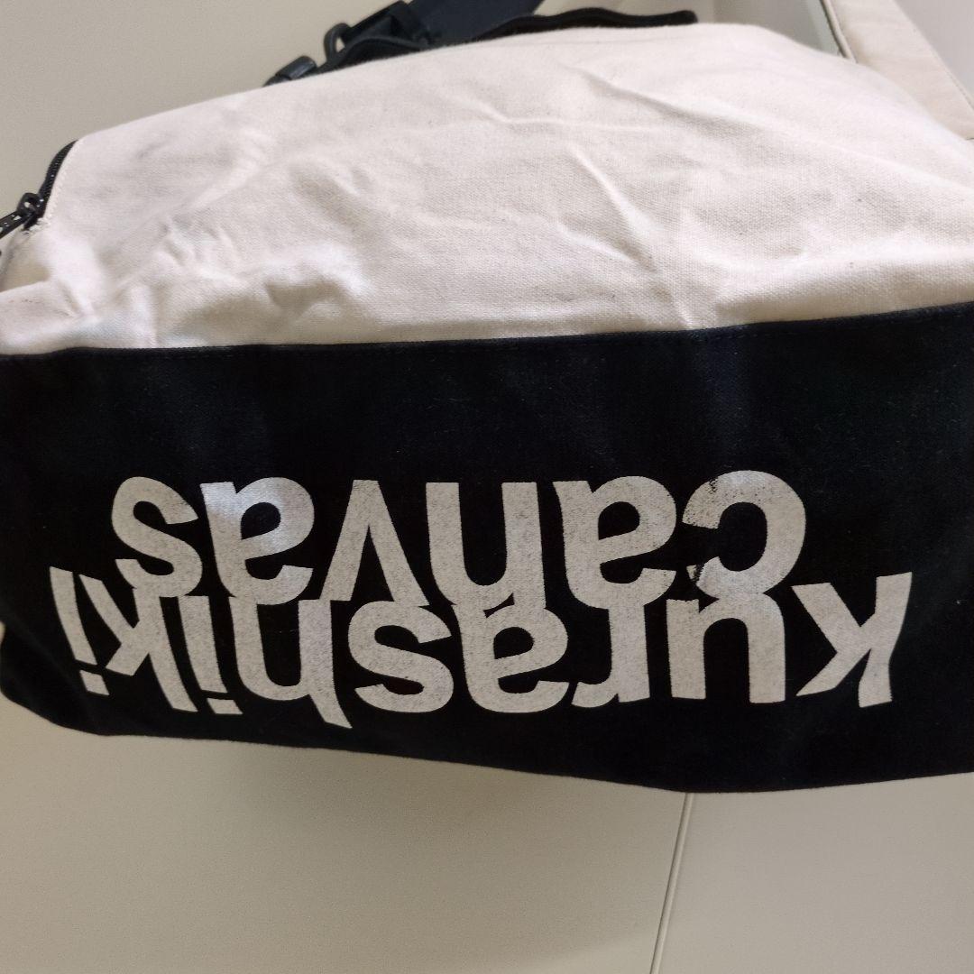 KURASHIKI canvas メッセンジャーバッグ ホワイト/ブラック