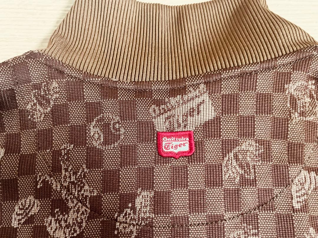 Onitsuka Tiger チェック柄 トラックジャケット ブラウン ジャージ