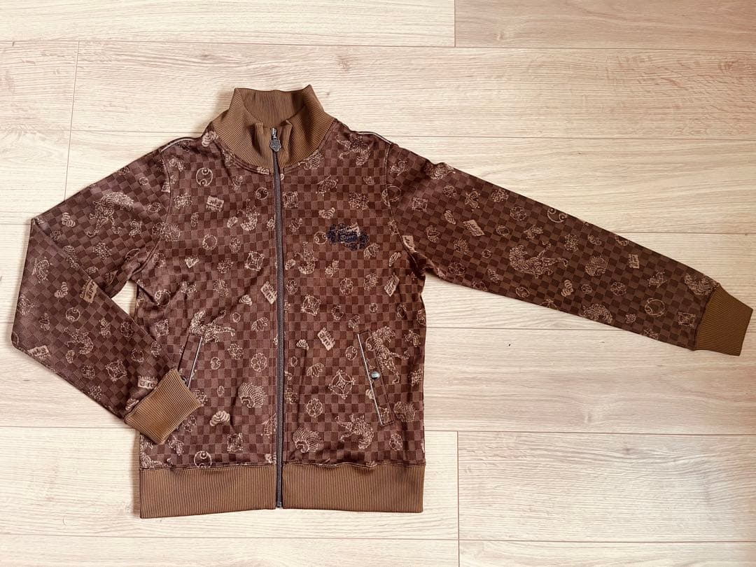 Onitsuka Tiger チェック柄 トラックジャケット ブラウン ジャージ
