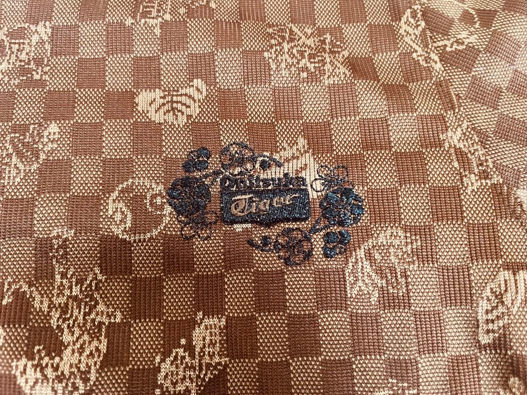 Onitsuka Tiger チェック柄 トラックジャケット ブラウン ジャージ