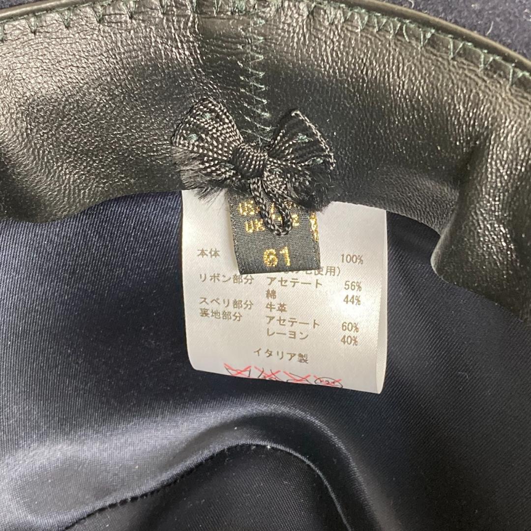 ▼Borsalino 中折れハット　ウール　ネイビー　イタリア製　箱付き