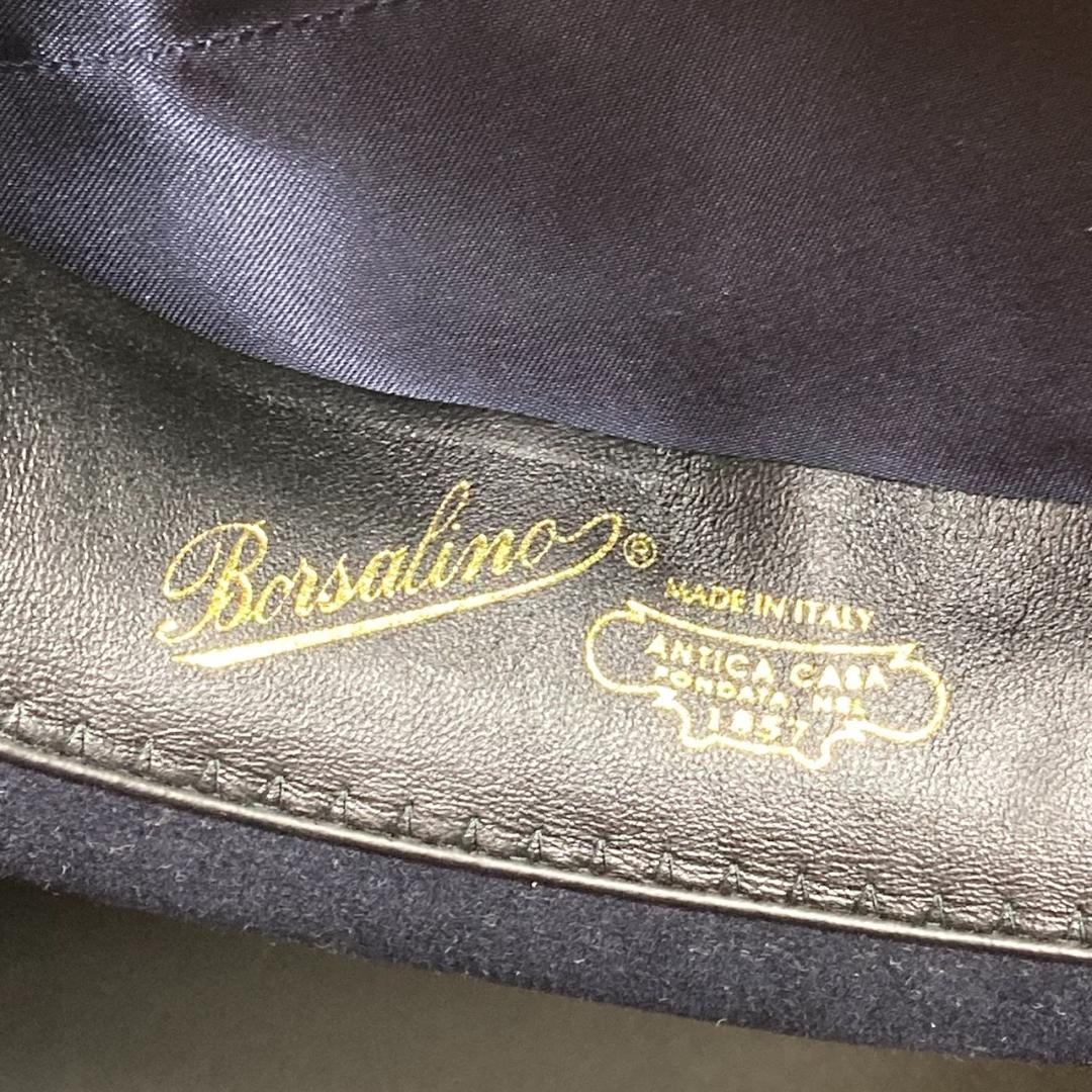 ▼Borsalino 中折れハット　ウール　ネイビー　イタリア製　箱付き