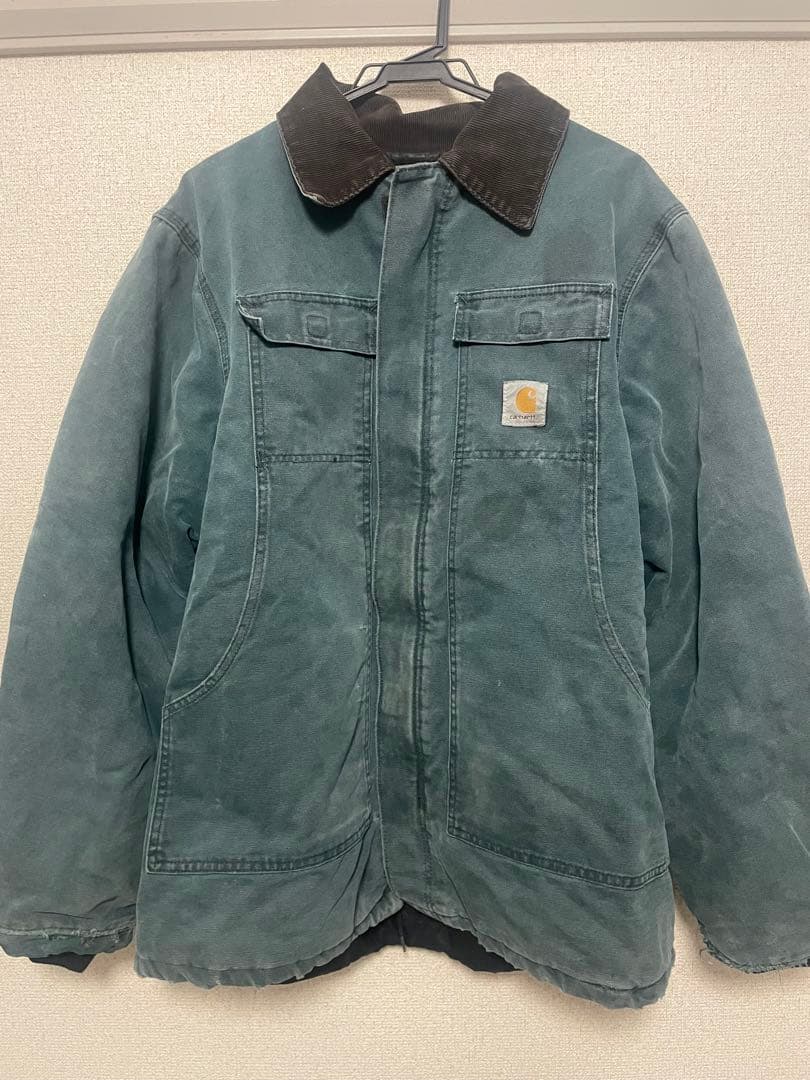 80-90s 星タグ USA製 グリーンcarharttトラディショナルコート