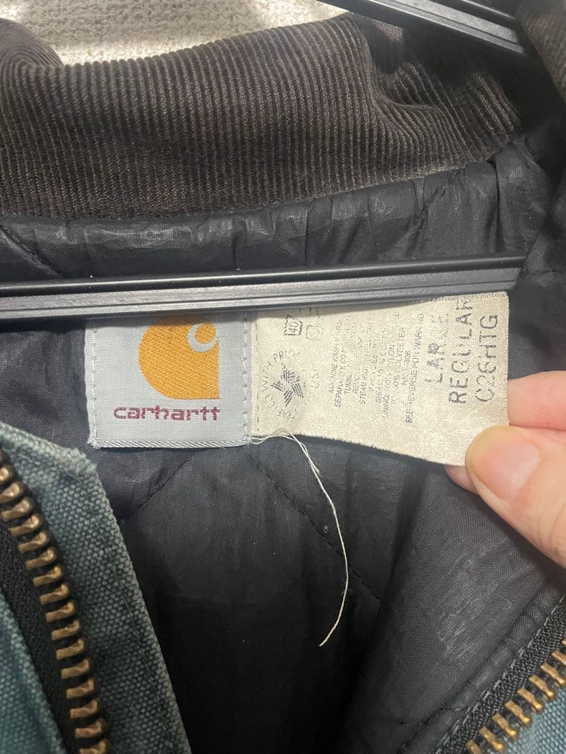 80-90s 星タグ USA製 グリーンcarharttトラディショナルコート