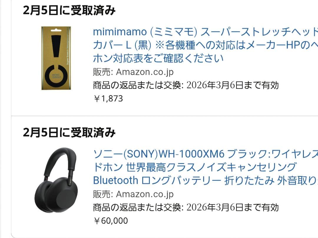 SONY WH-1000XM6 ブラック　カバー付き