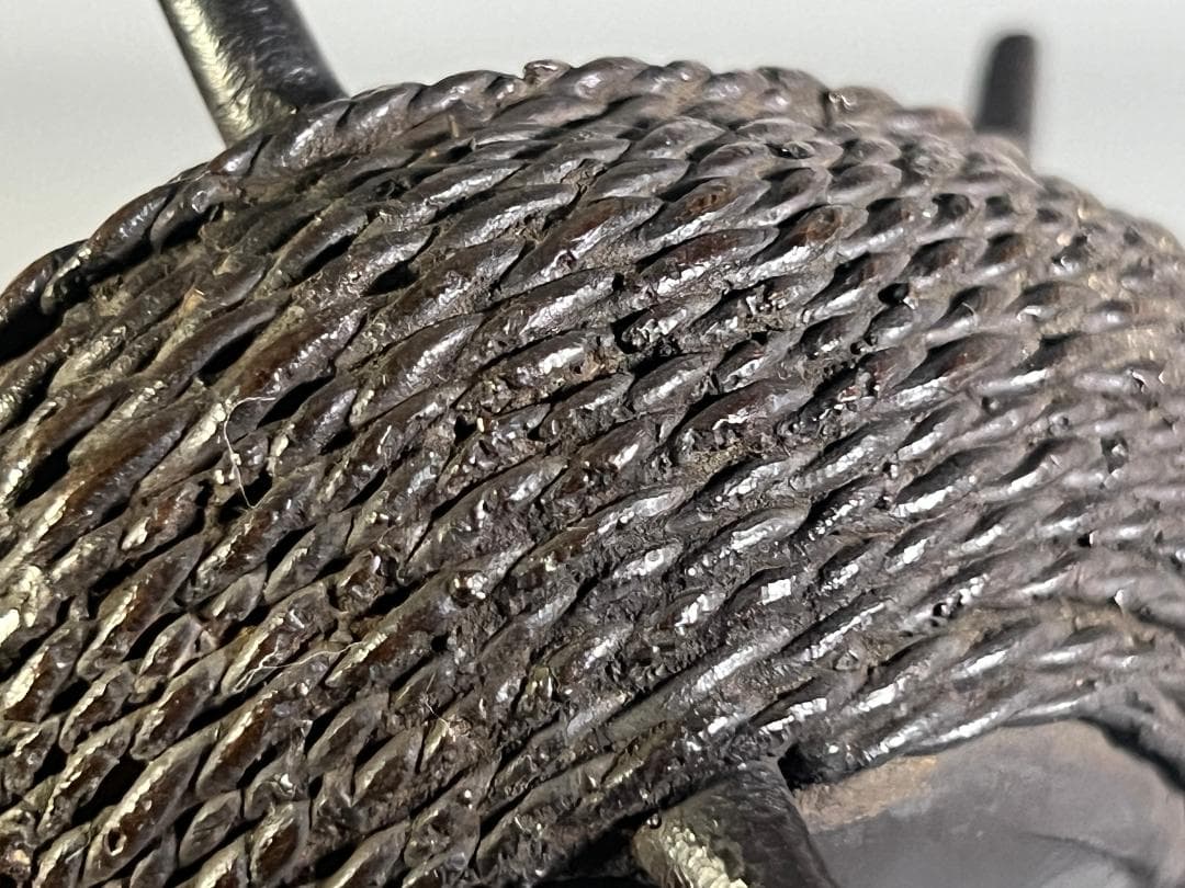 古銅 糸巻 香炉 時代物 渡雲鋳造